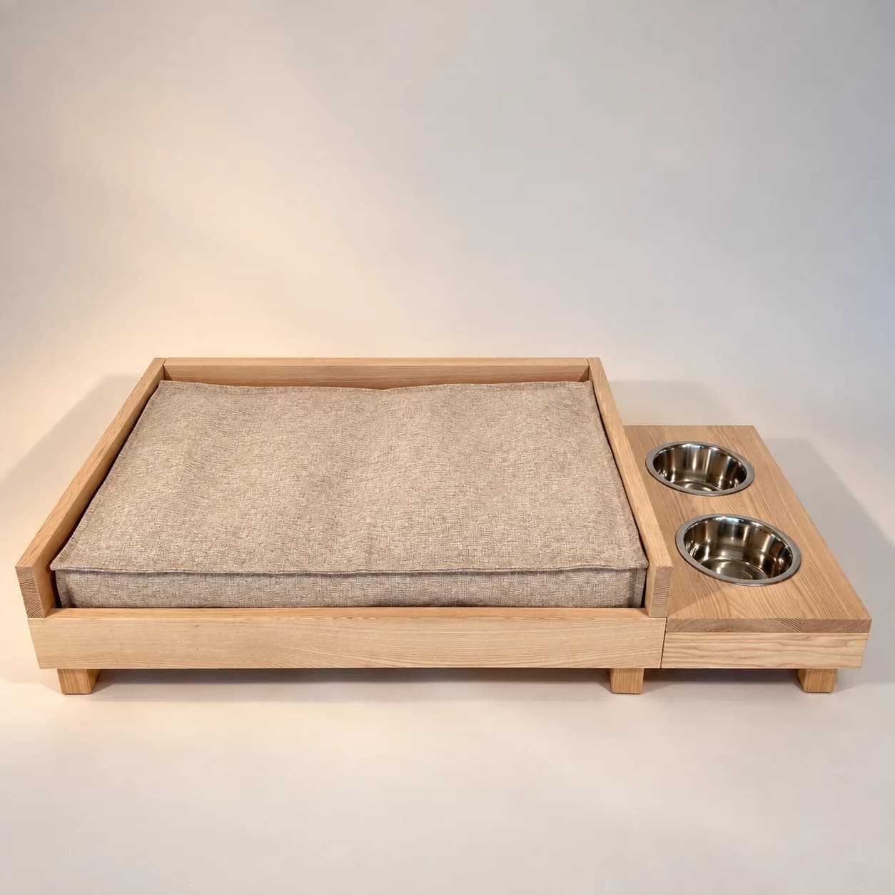 Trixie dog bed from the side with the bowl module